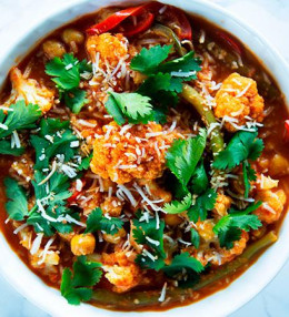 Curry de vegetales con garbanzo