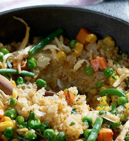 Sartén de pollo + quinoa y vegetales